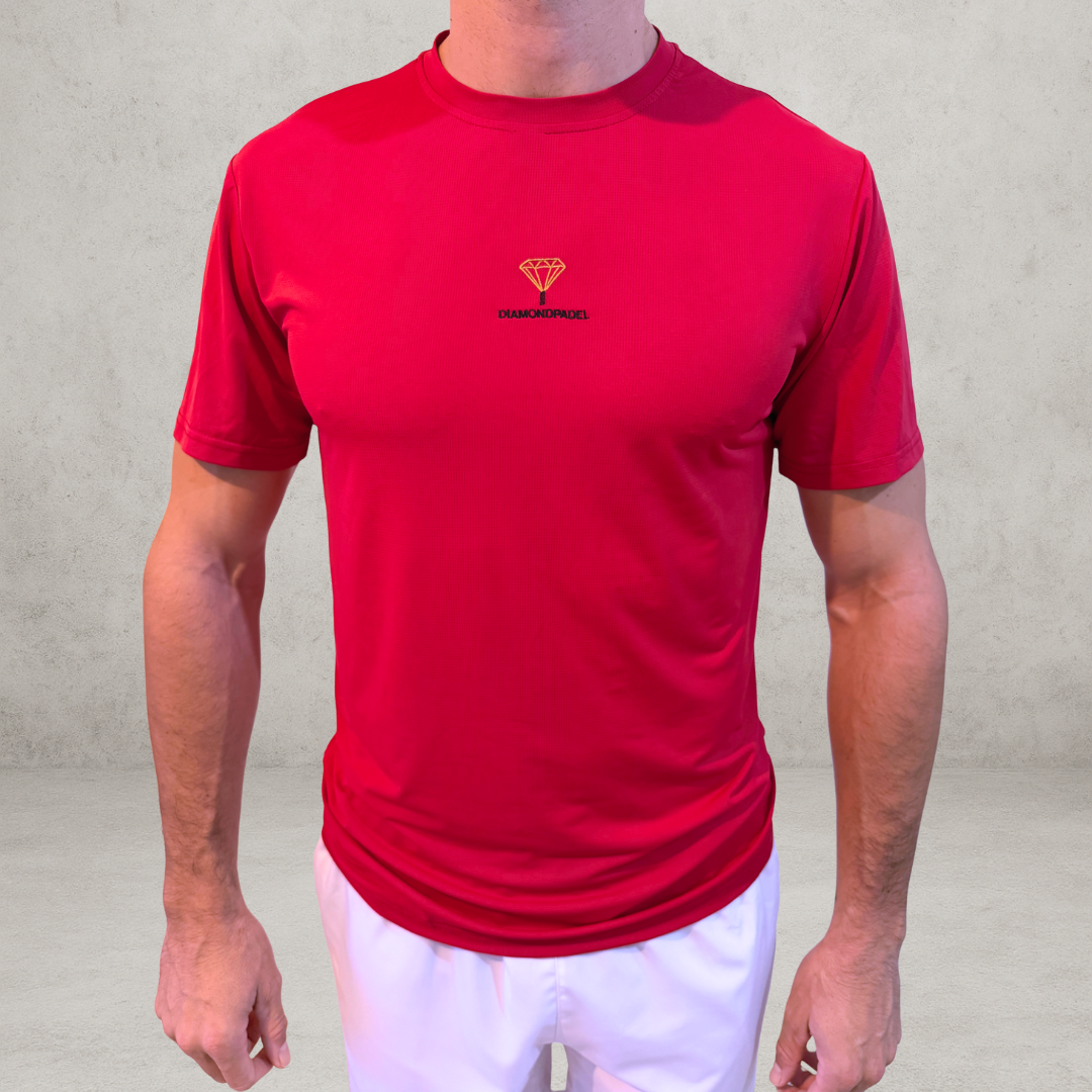 T-shirt technique rouge framboise