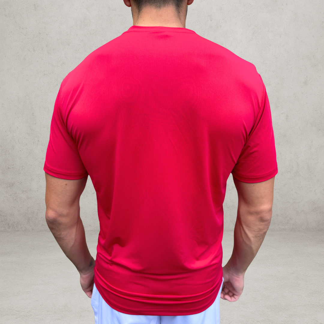 T-shirt technique rouge framboise